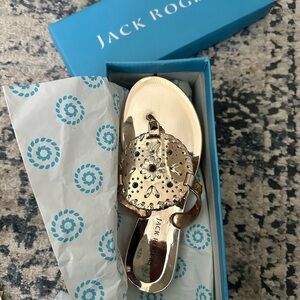 Jack Rogers Metallic Gold Thong Sandal